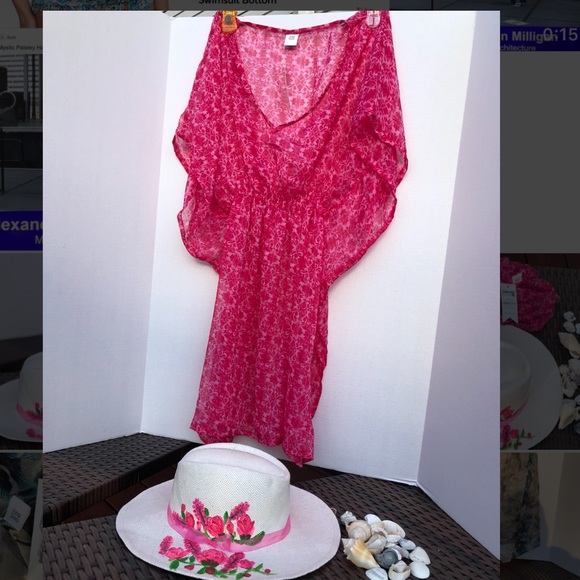 Other - Swimsuit cover up &hand painted hat